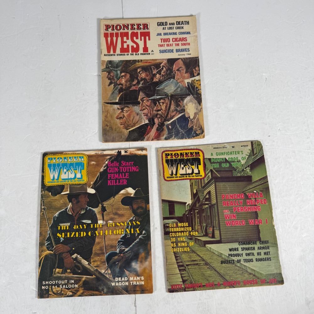 Pioneer West Magazine Lot 3 Vintage 1968 1976 Western Frontier Stories Outlaws